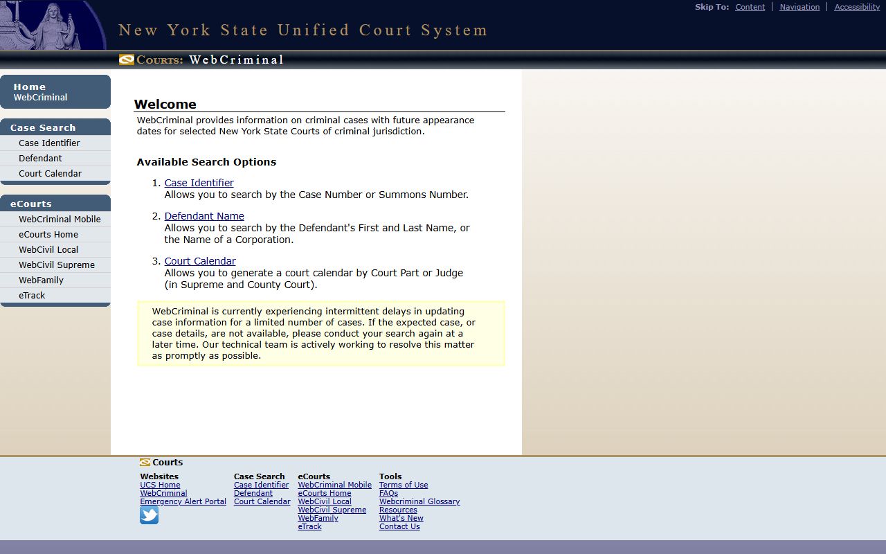 Delaware County court records after arrest WebCriminal search portal